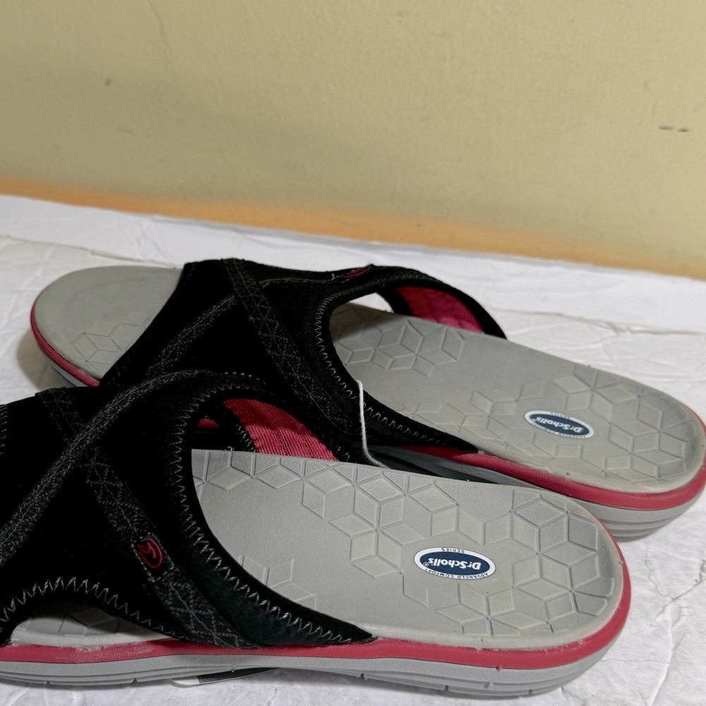 Dr SCHOLL'S NEW Comfort‎ Memory Sole Lightweight Sandal Slides Shoes Fabric Arch - Picture 13 of 14